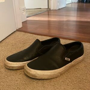Vans black slip on shoes